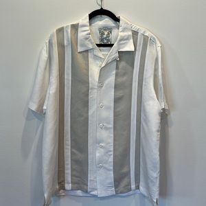Mens large paradise collection, button up, short sleeve shirt, linen blend